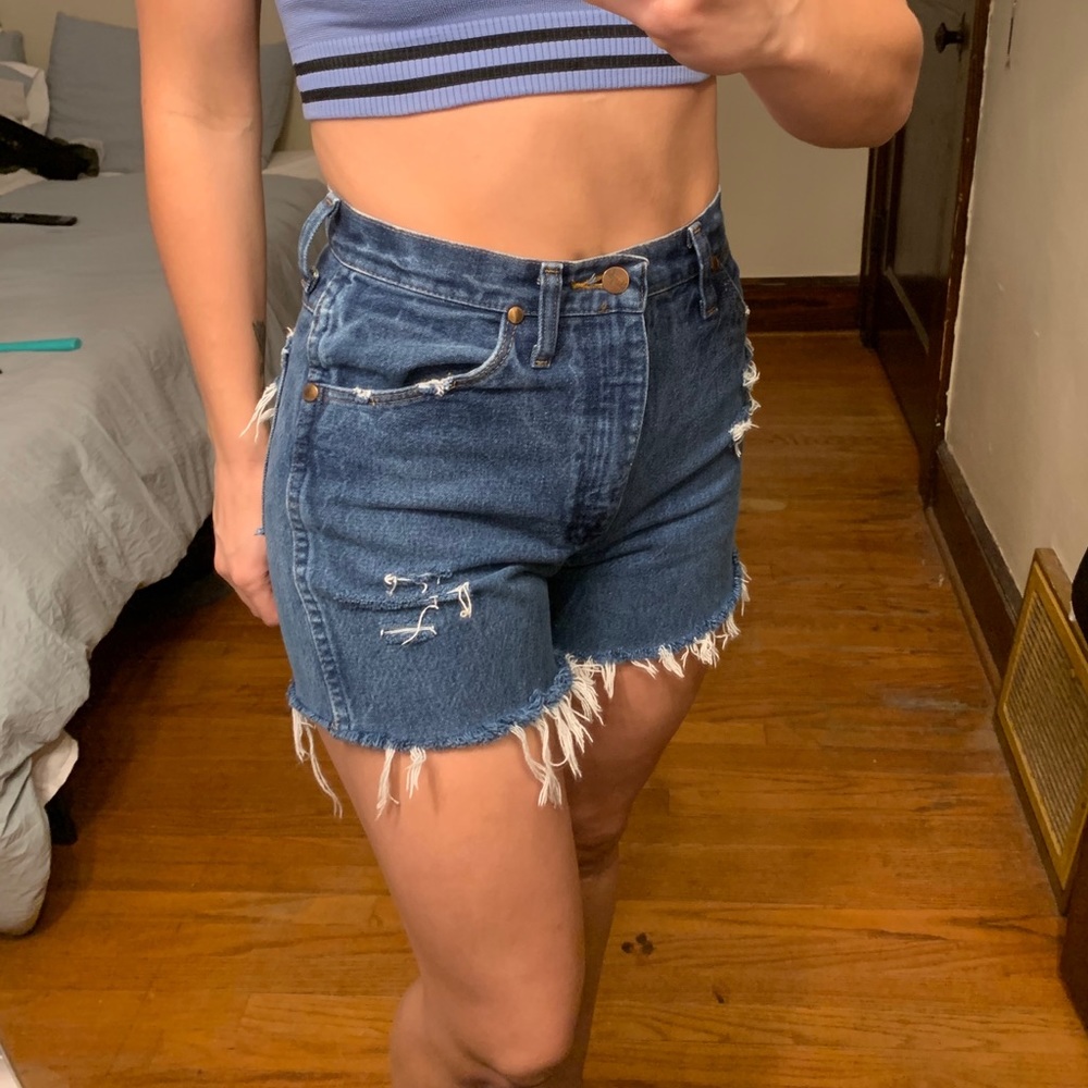 Cropped Wrangler high-waisted jeans